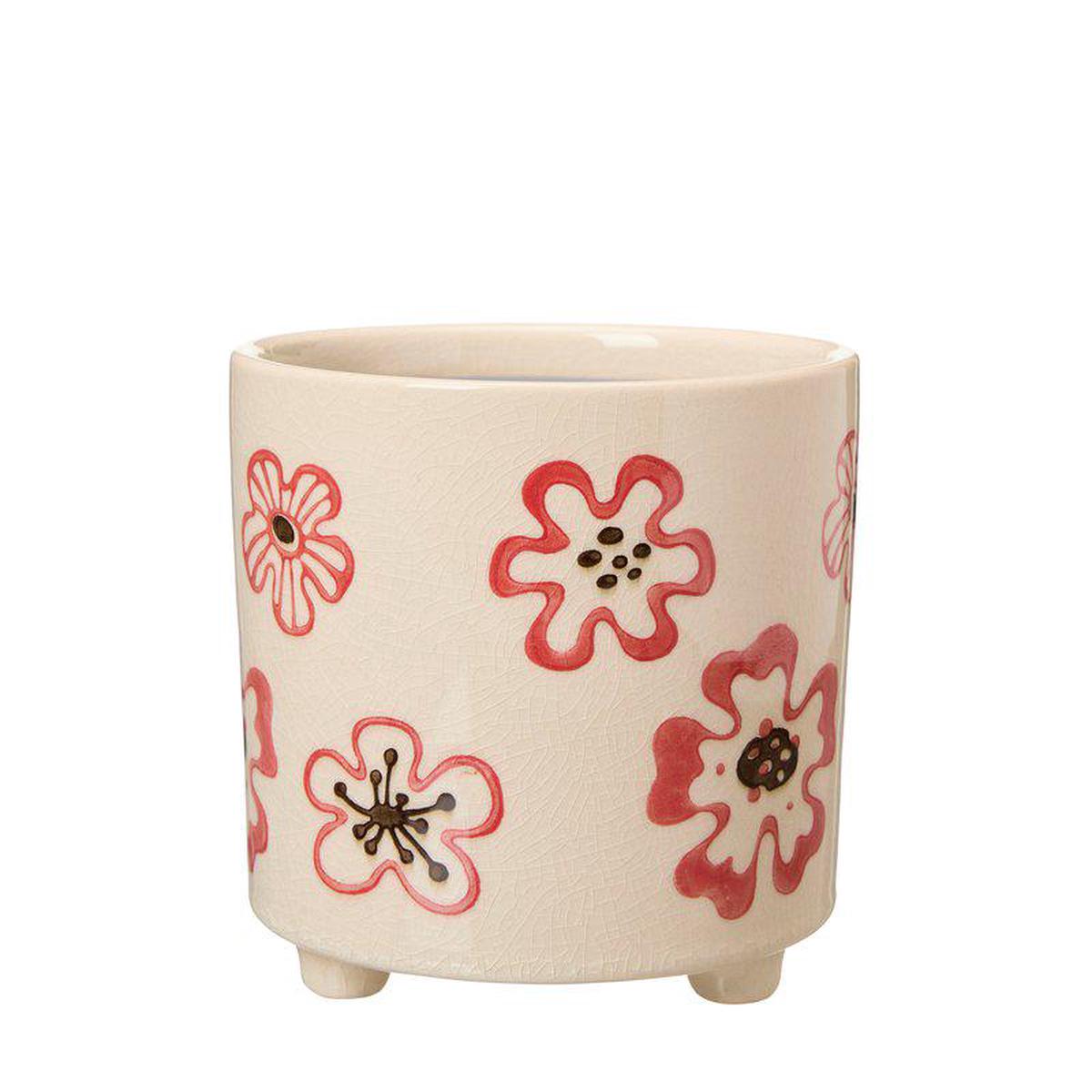 RAKEL Pot  White/Red 14 x H14cm
