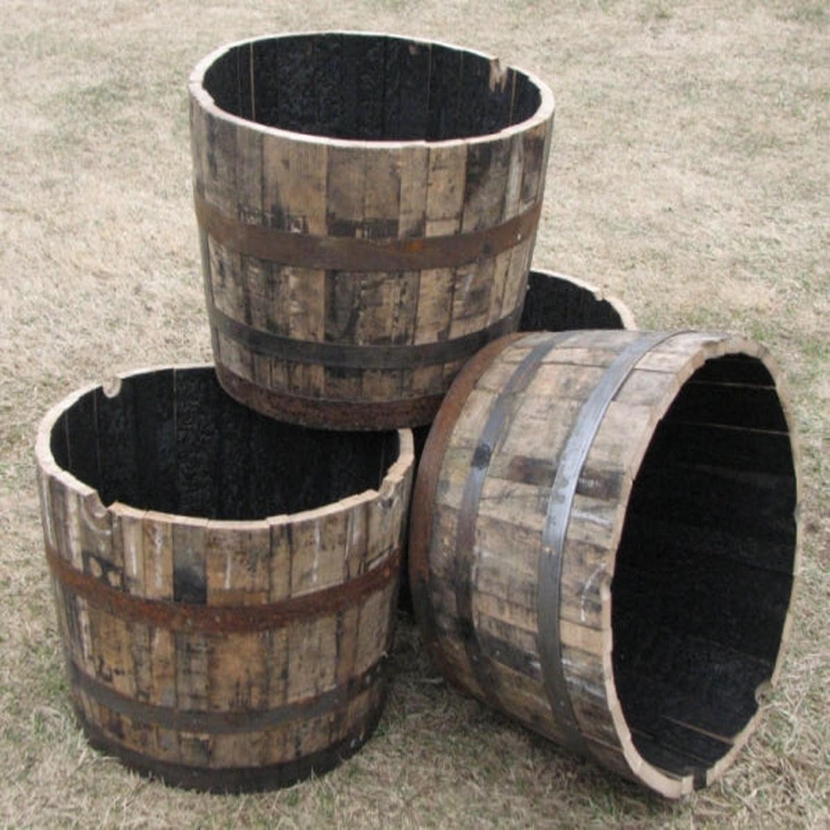 Raw Oak Round Barrel 64cm