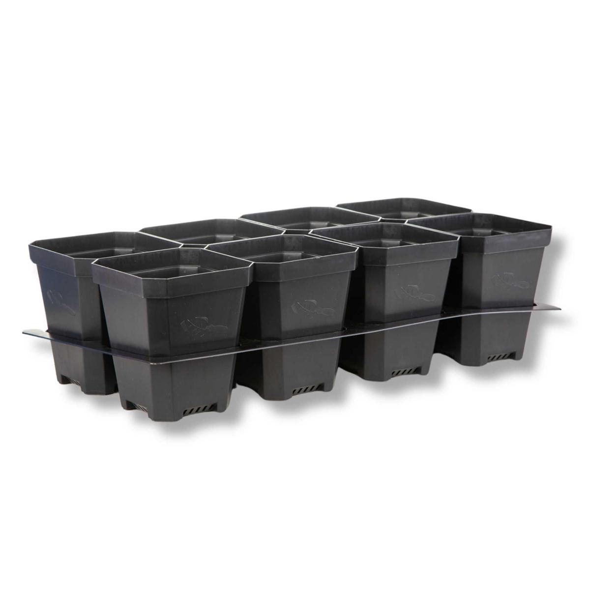 5" Nursery Pots with Insert Tray - Black | 10 Inserts 80 Pots