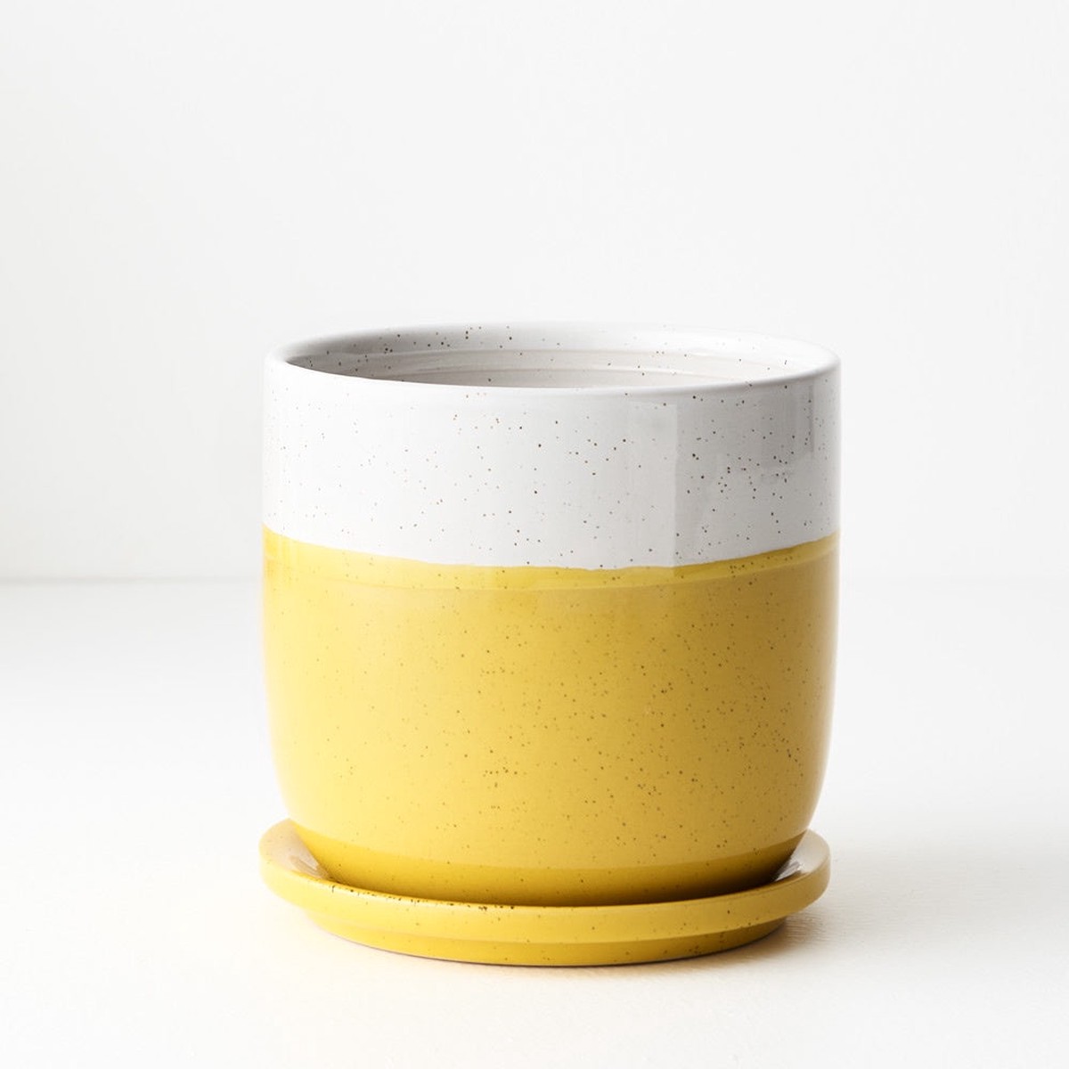 Pot Yolka with Saucer Yellow White