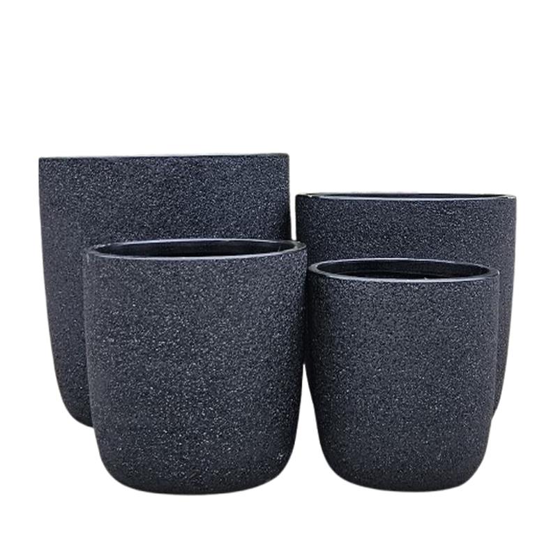 Prague Egg Pot - Black Stone - Large - 46X46X41