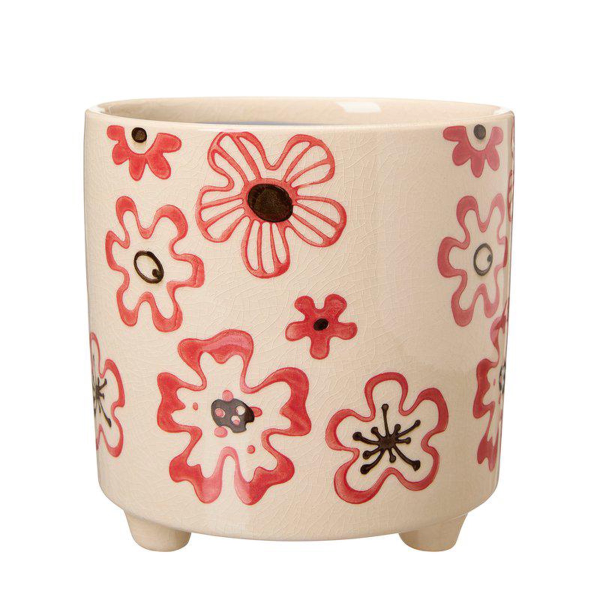 RAKEL Pot  White/Red 18 x H18cm