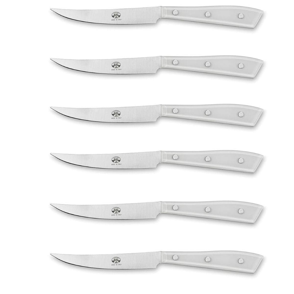 Coltellerie Berti Compendio set 6 table knives 8350 ice plexiglass
