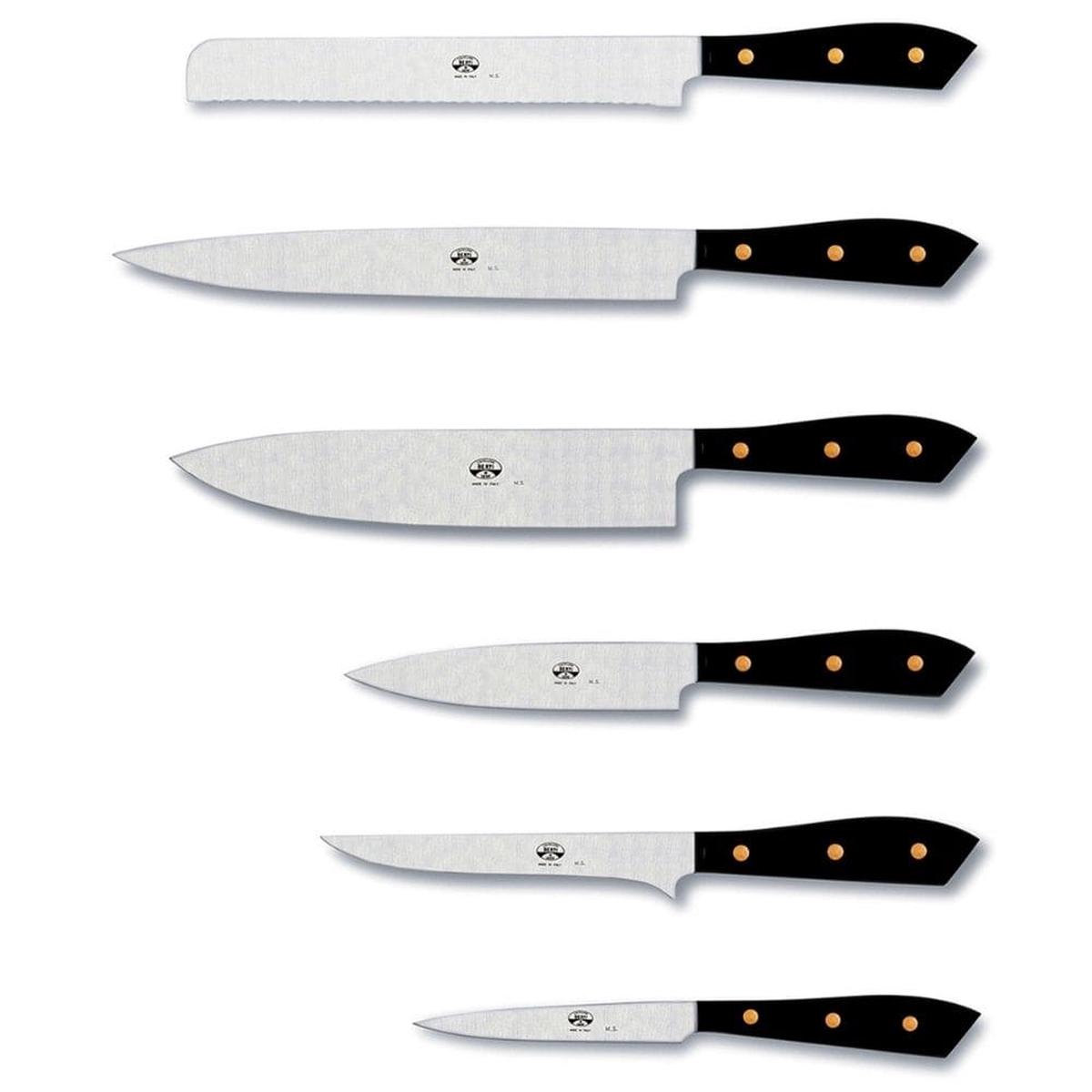 Coltellerie Berti Gualtiero Marchesi set 6 kitchen knives 2850 black