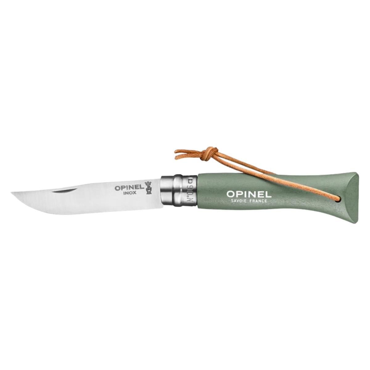 Opinel #6 Stainless Steel Bushwhacker Trekking Folding Pocket Knife (Sage)