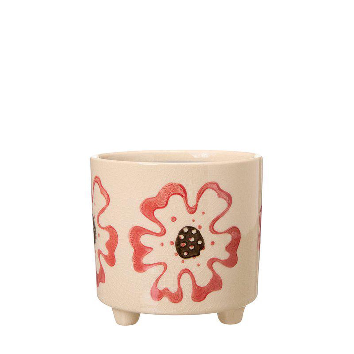 RAKEL Pot  White/Red 12 x H12cm