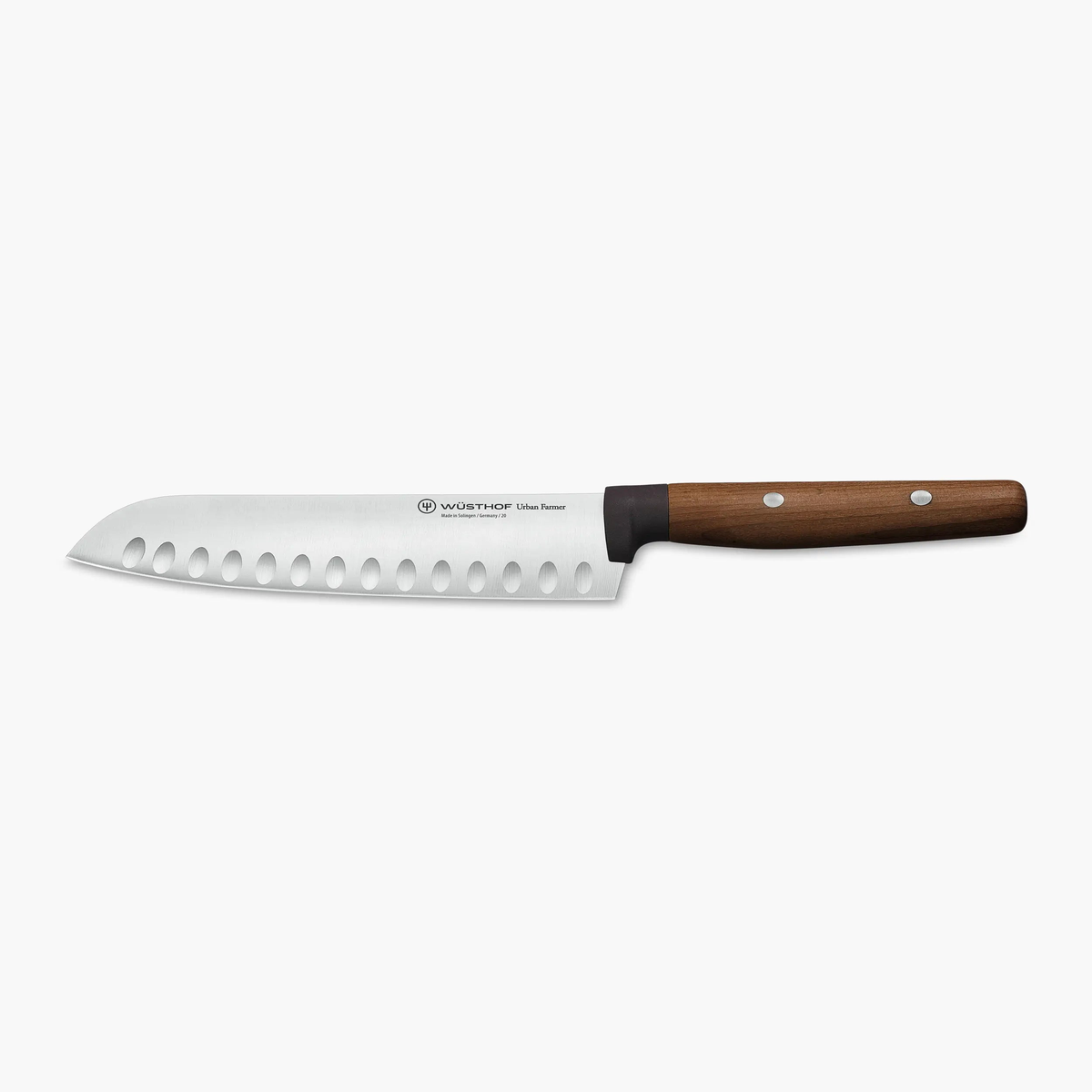Wusthof Urban Farmer wooden santoku knife with hollow edge 17 cm - 7 in