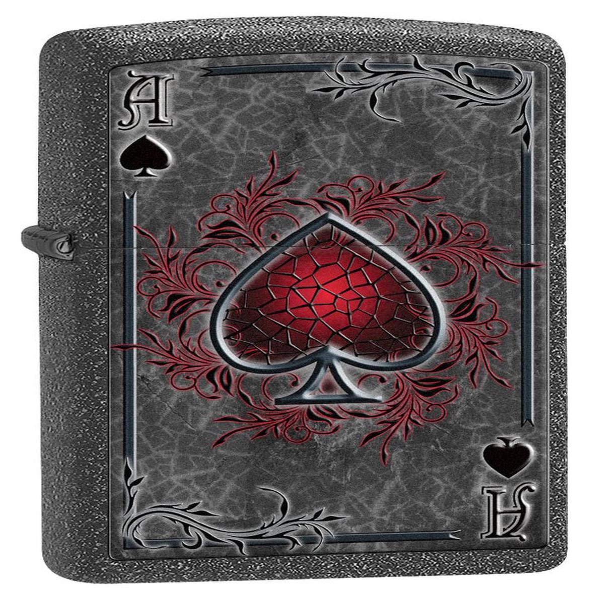 Zippo Lighter: Ace of Spades - Iron Stone 77151