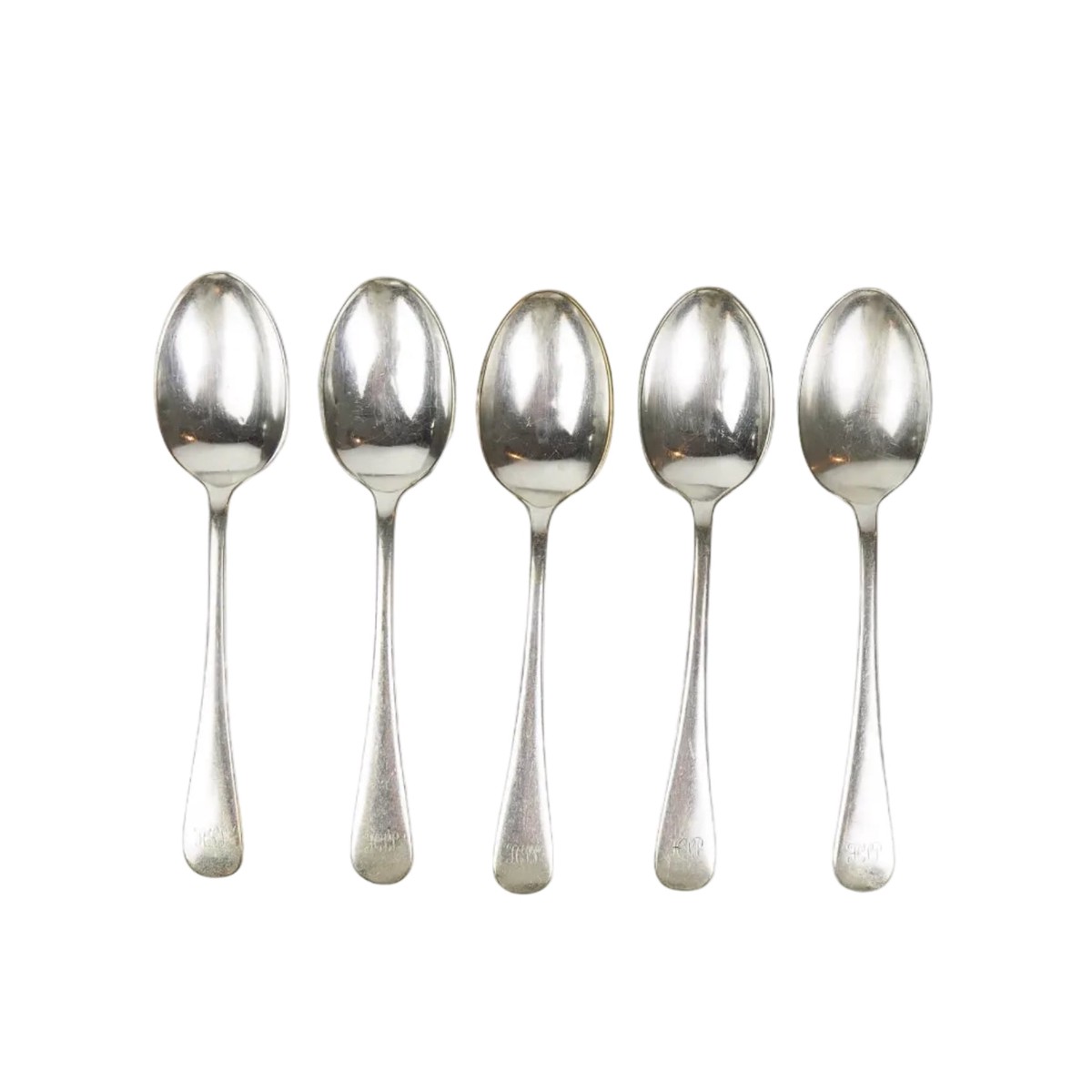 5 Antique Silver Plate Teaspoons