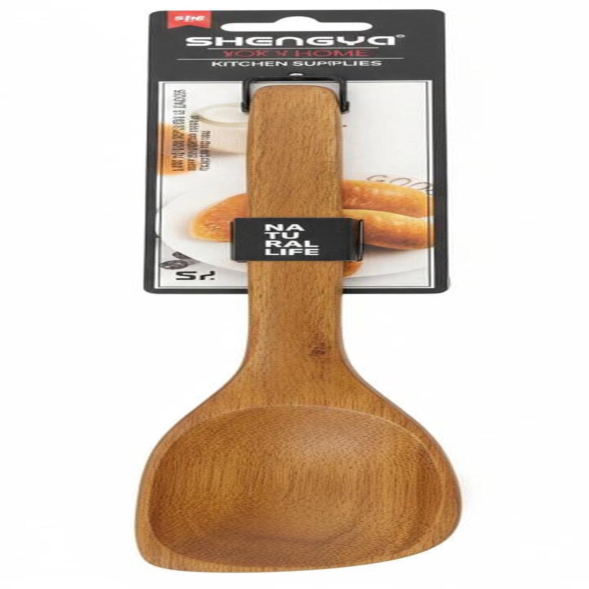 Shengya Traditional Wooden Cooking Spoon  Strong, Smooth & Heat-Resistant Utensil (30 cm)