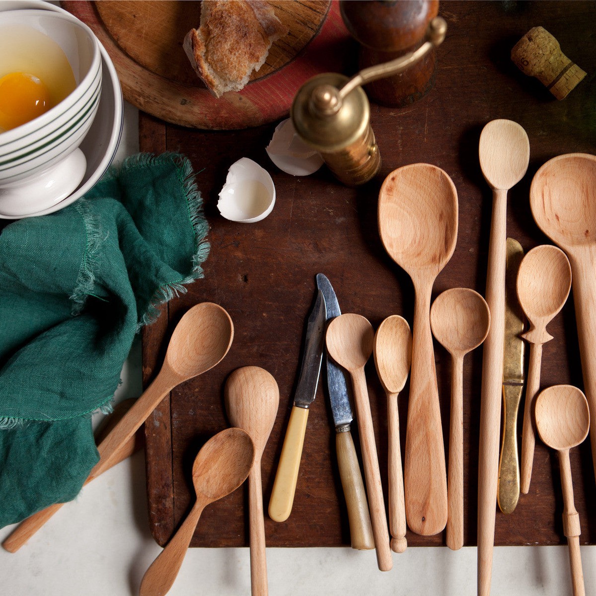 Sir|Madam | Bakers Dozen Wood Spoons, Beechwood, Large
