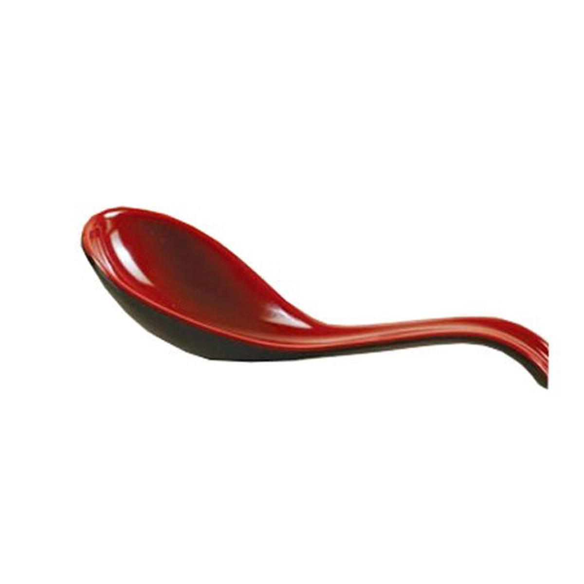 Yanco CR-7002 Black and Red Two-Tone Spoon, 6.5", Melamine, Black/Red, Pack of 72