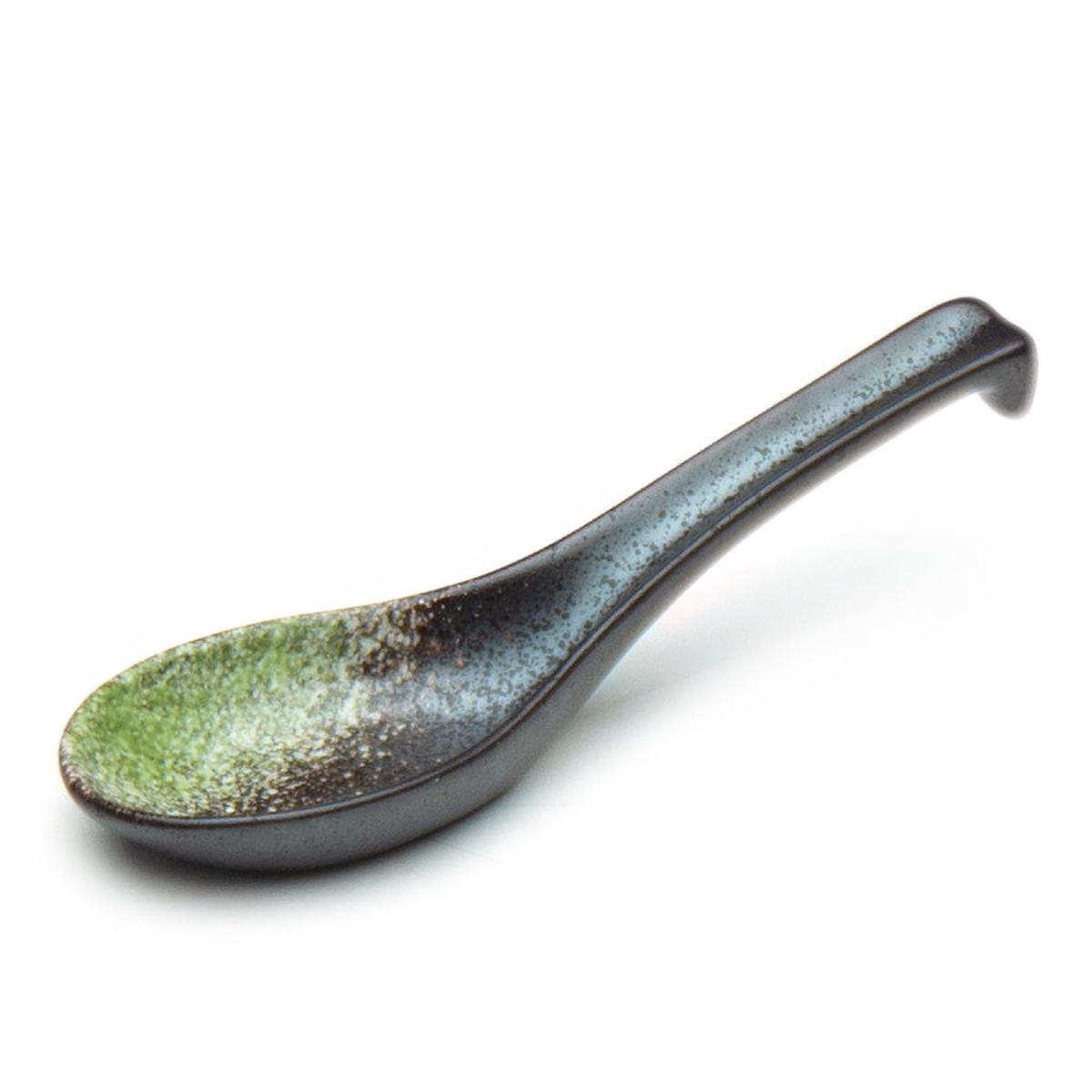 575L Porcelain Soup Spoon BlackGreen