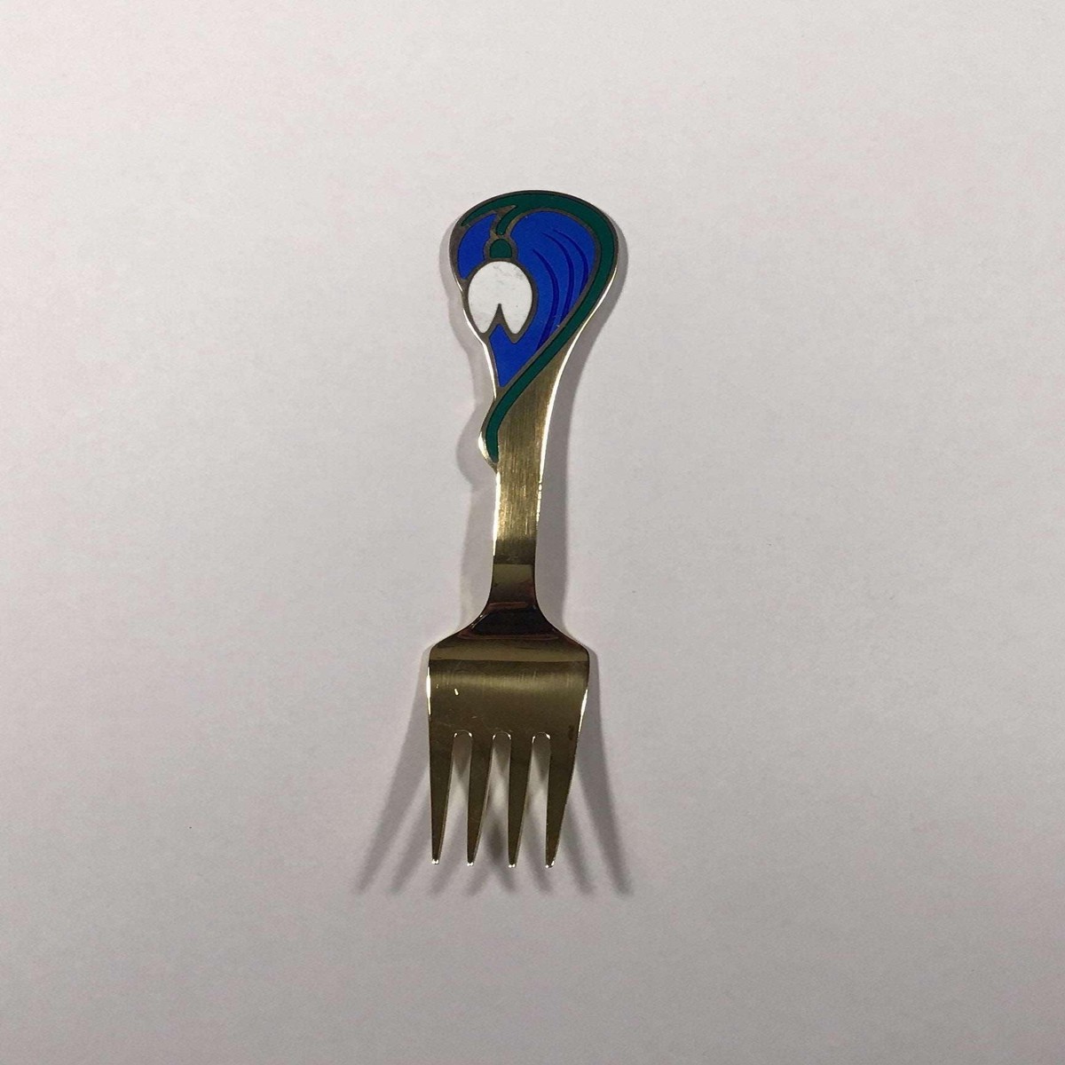 A. Michelsen Christmas Fork 2002 In Gold Plated Sterling Silver with Enamel