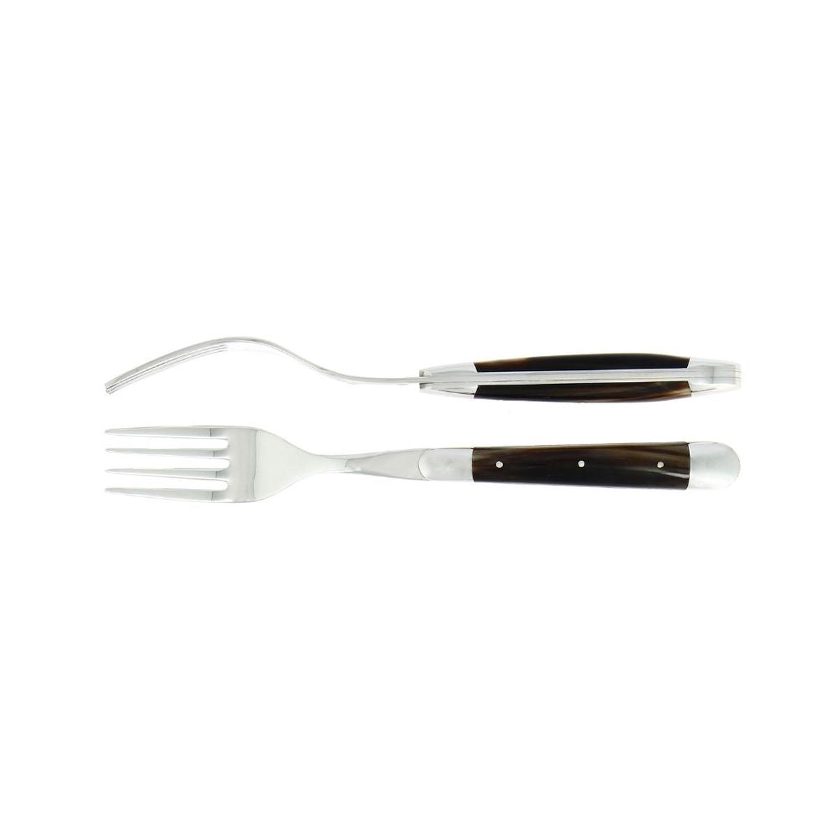 Forge de Laguiole Tradition table forks set with horn handle
