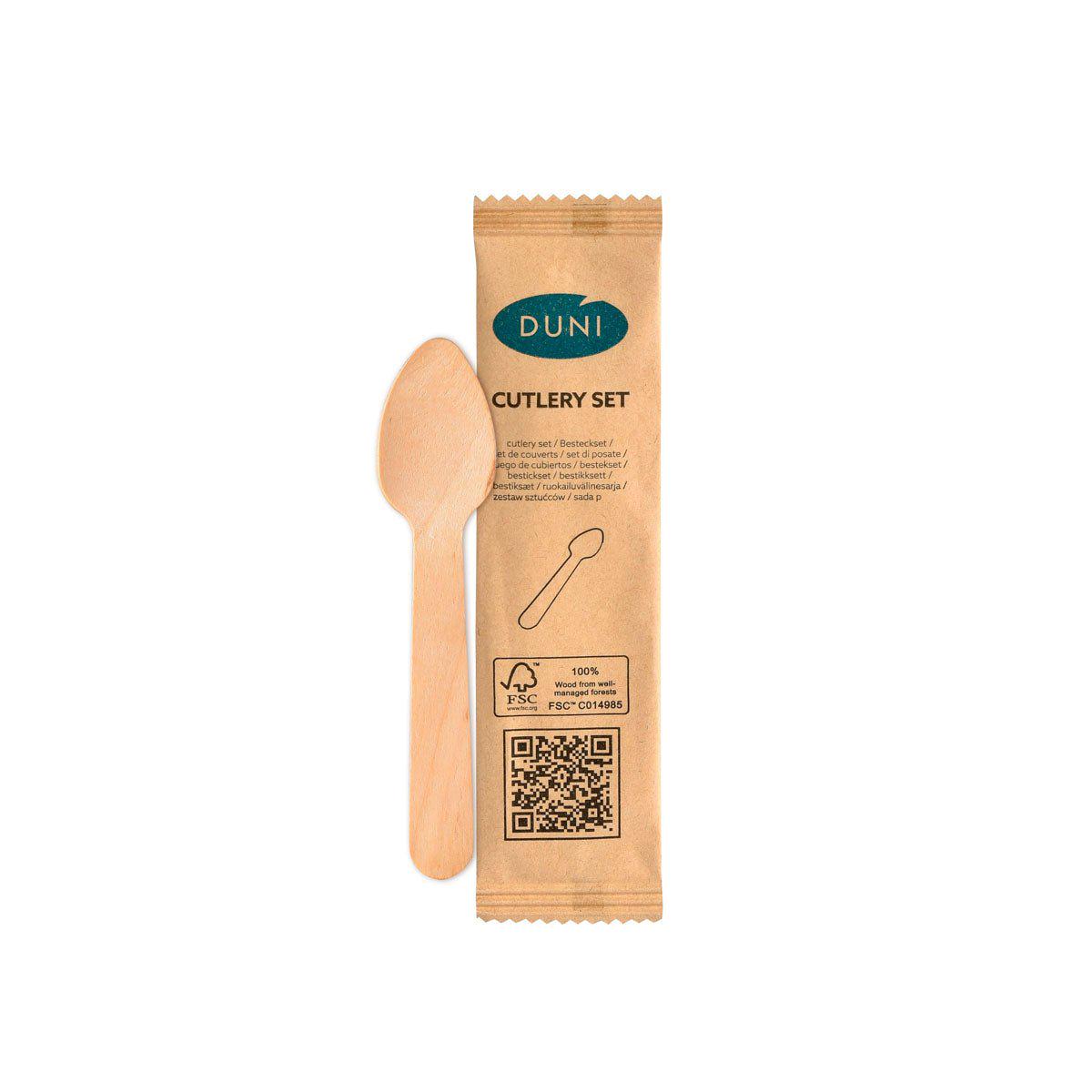 1/1 coffee spoon 110 mm, wood, individually packaged natural waxed 110 | Pack (250 pieces)