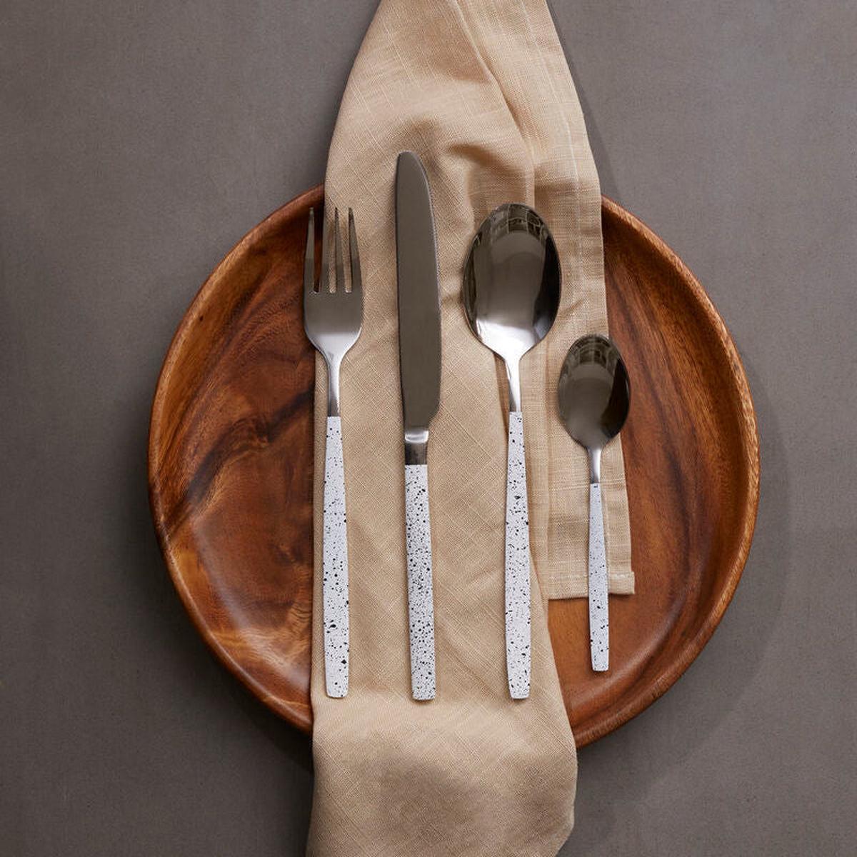 16 Piece Granite Pattern Cutlery Set | Avie