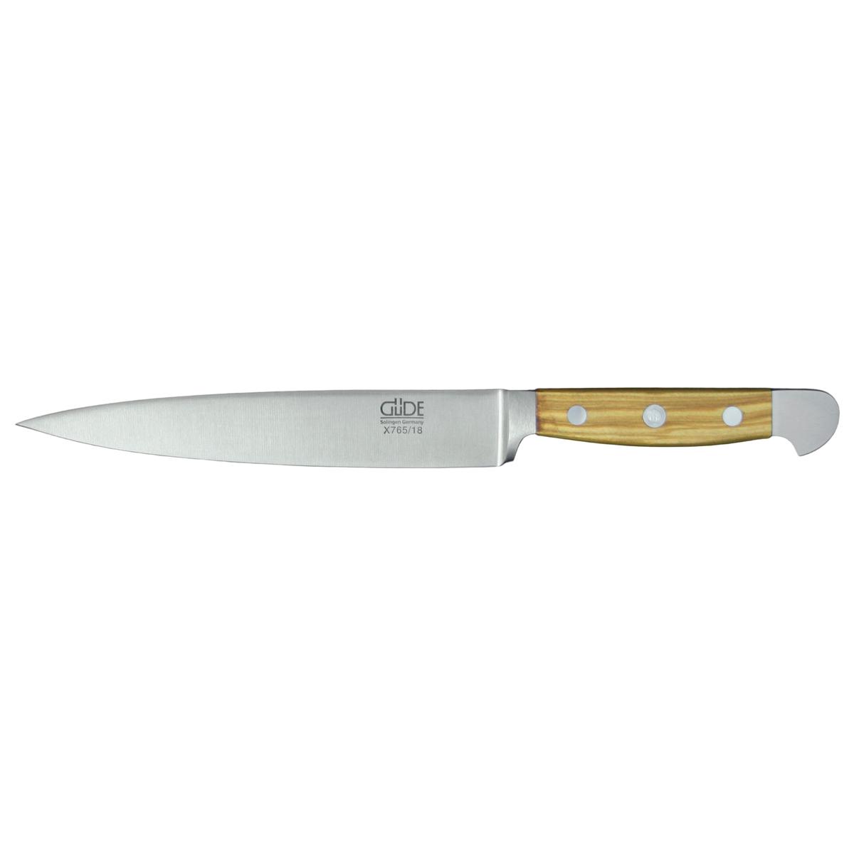 Gude Alpha Olive Flexible Fillet Knife With Olivewood Handle, 7-in